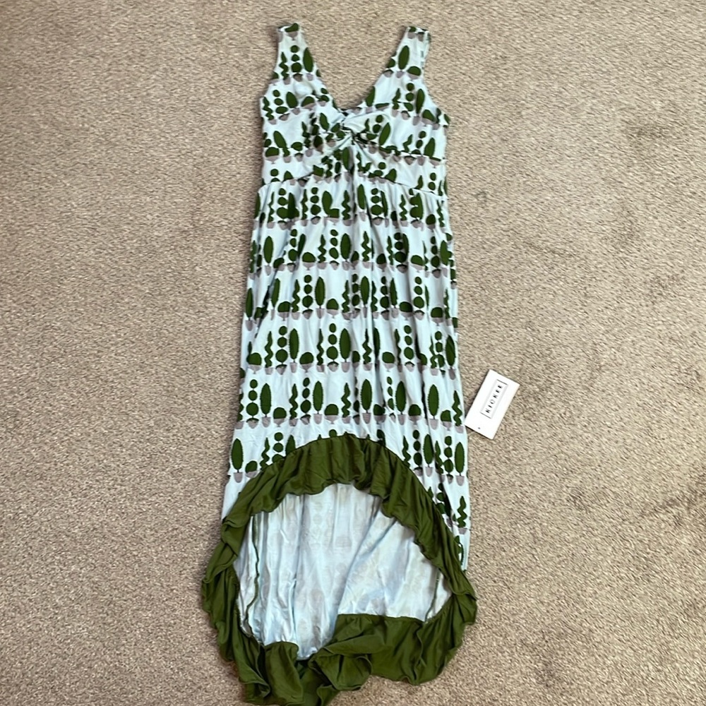 Kickee Nightgown NWT Medium High Low Twist Bonsai Spring Sky Villa Garden